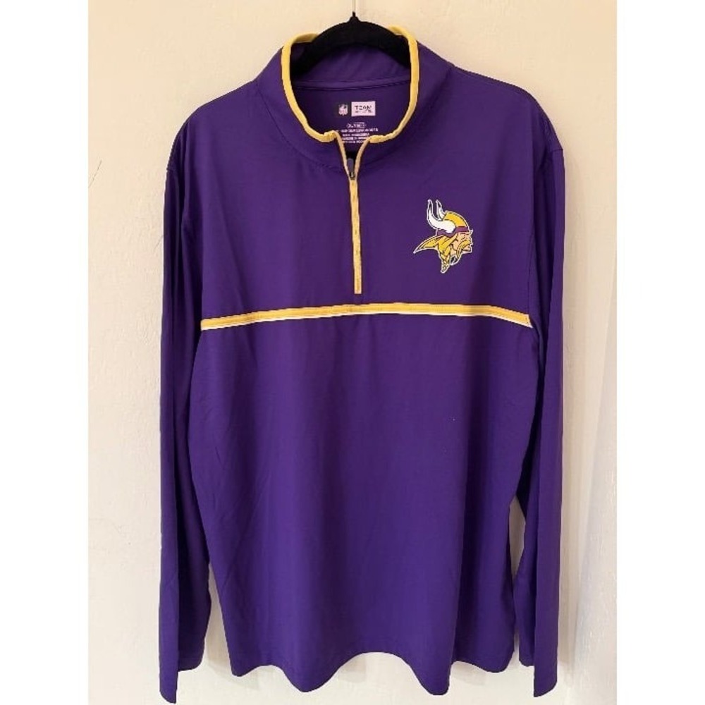 Minnesota Vikings Men's NFL Team Apparel 1/4 Zip Pullover Size XL- NWOT